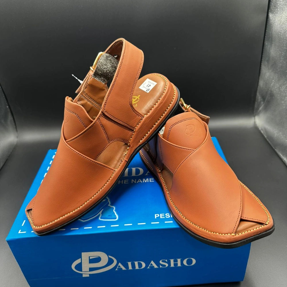 Paidasho Peshawari Shoes | Tan Handmade Leather Sandals