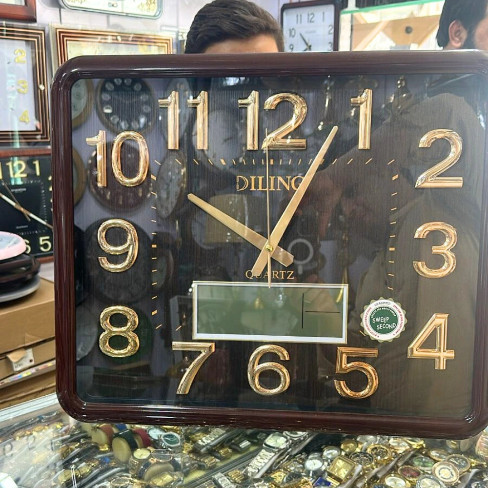 DILING Wall Clock with Date & Time Display | Paidasho