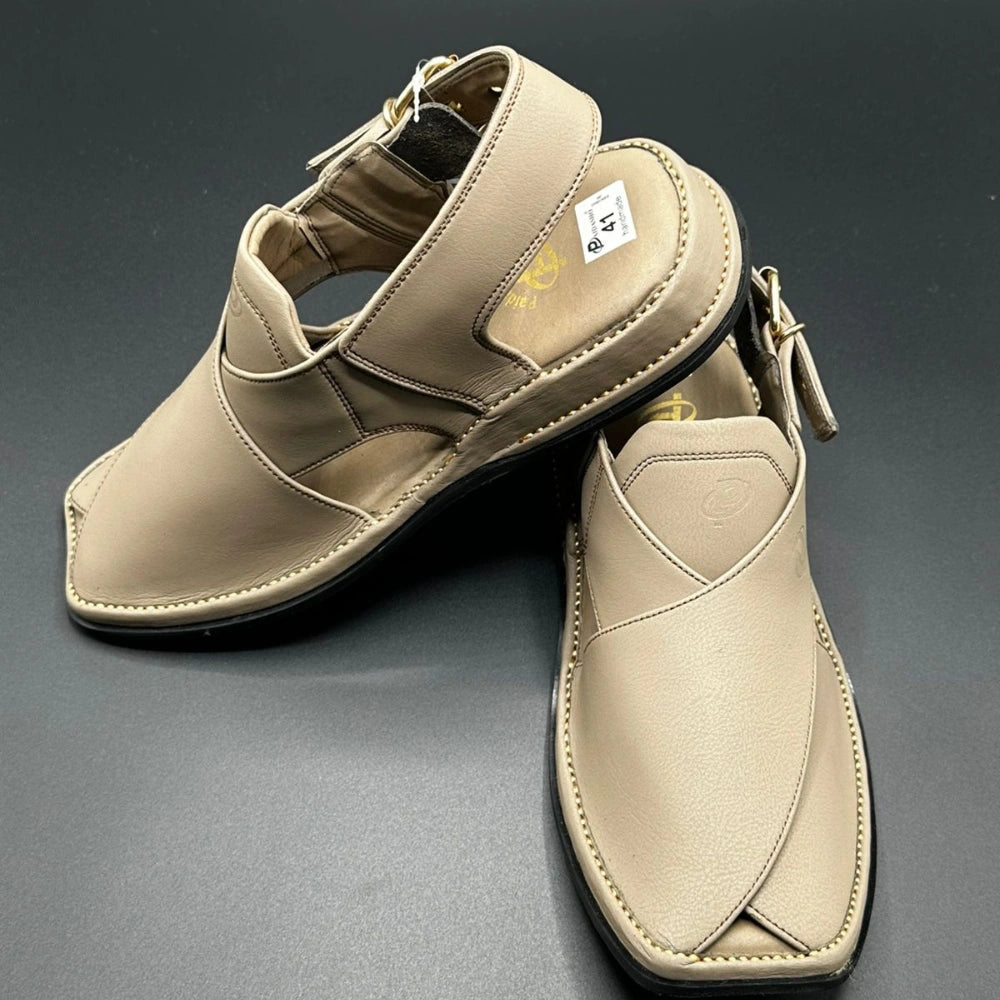 Paidasho Peshawari Shoes | Beige Handmade Leather Sandals
