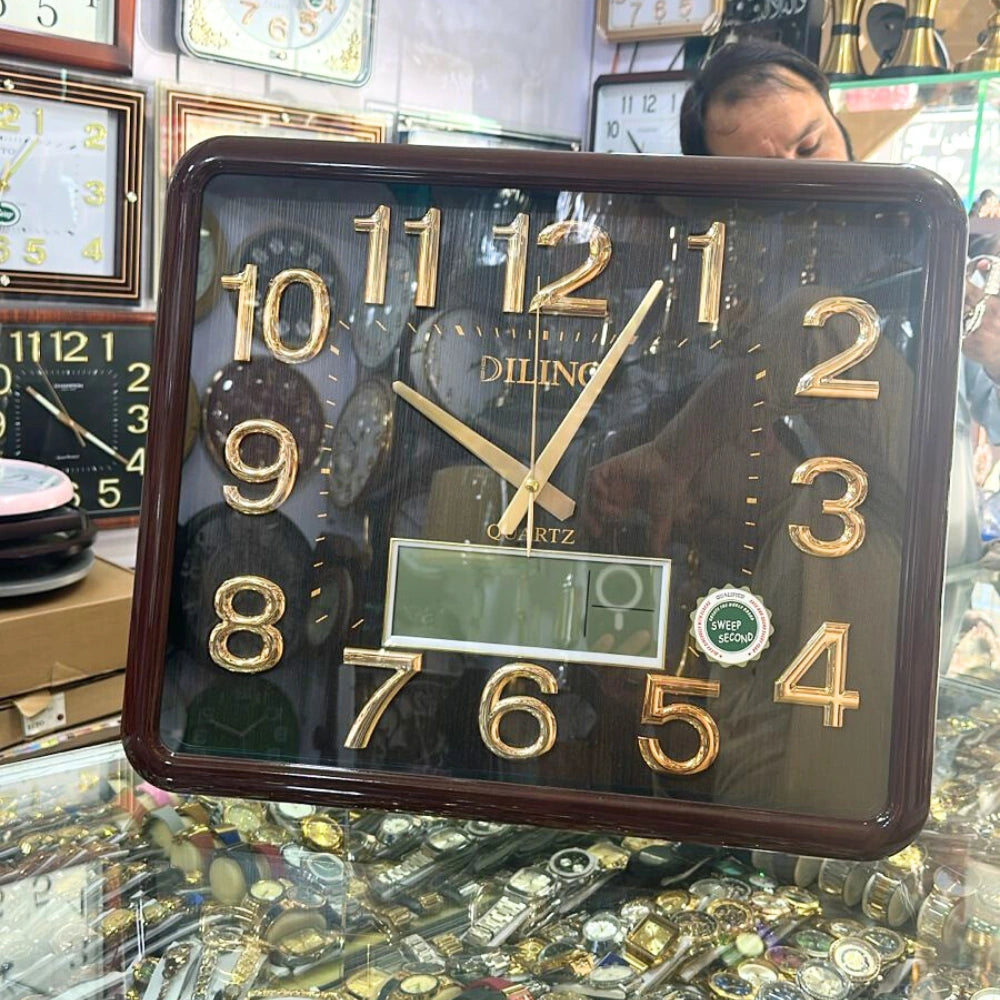 DILING Wall Clock with Date & Time Display | Paidasho