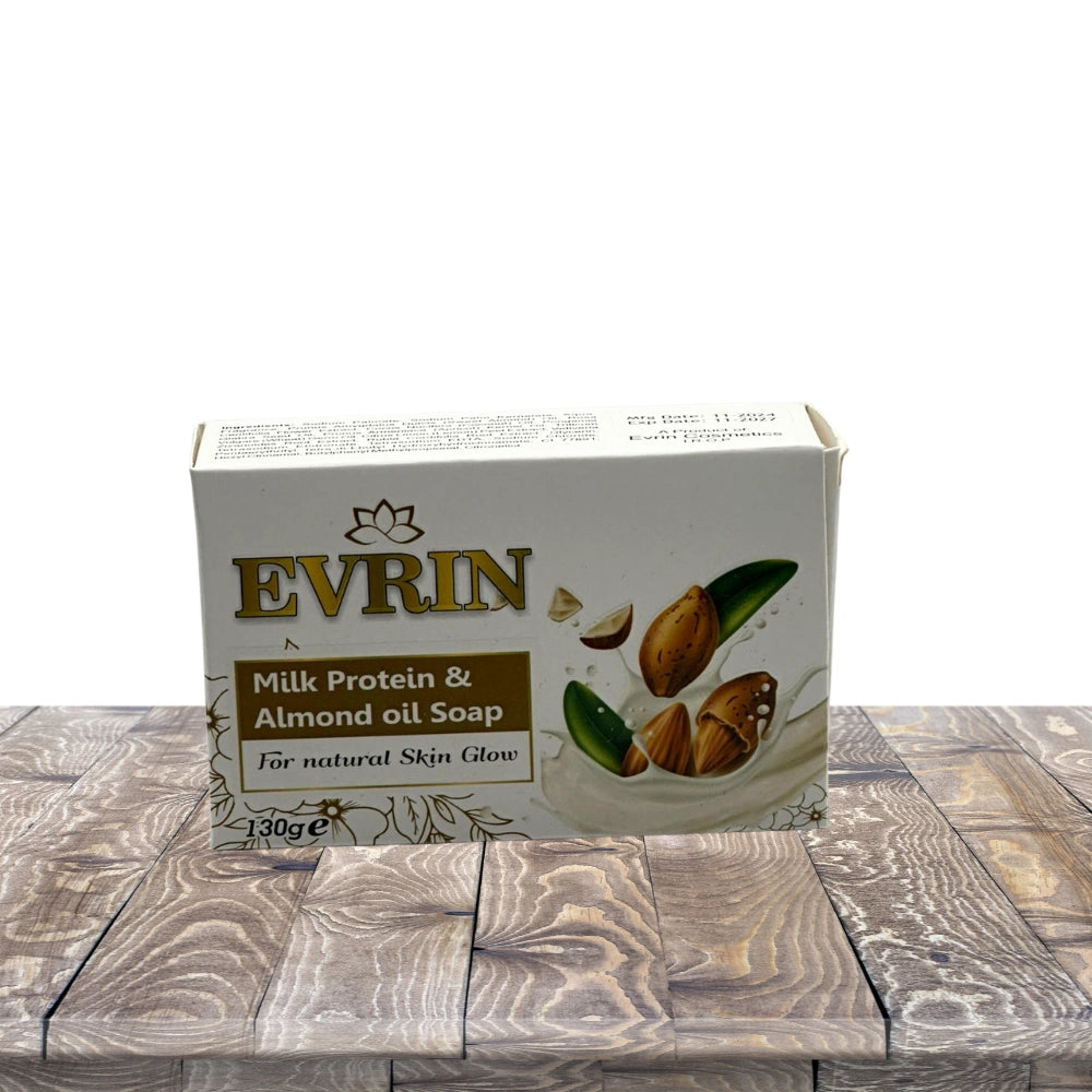 Evrin Milk Protein & Almond Oil Soap – Natural Skin Glow – 130g (48 pcs/carton)