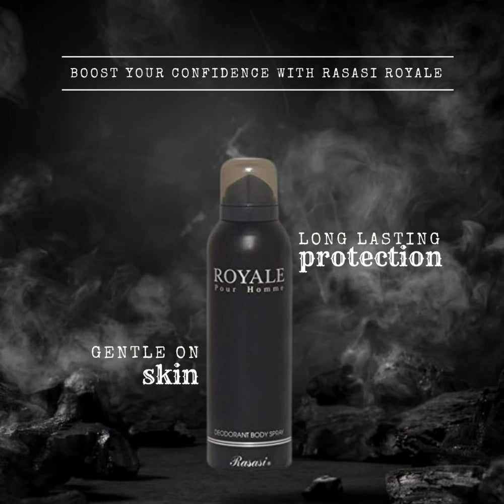 Rasasi Deodorant Spray For Men 200ml (Royale) - Long-lasting Freshness