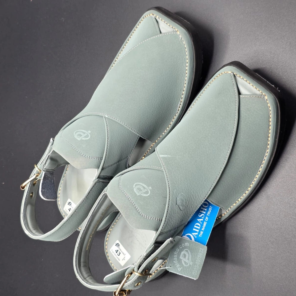 Paidasho Peshawari Shoes | Gray Handmade Leather Sandals