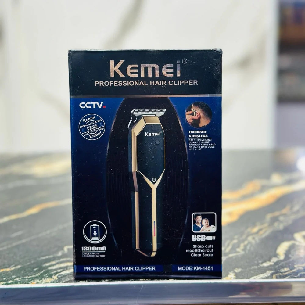 Kemei KM-1451 Trimmer - 8640 منٹ رن ٹائم، سیاہ