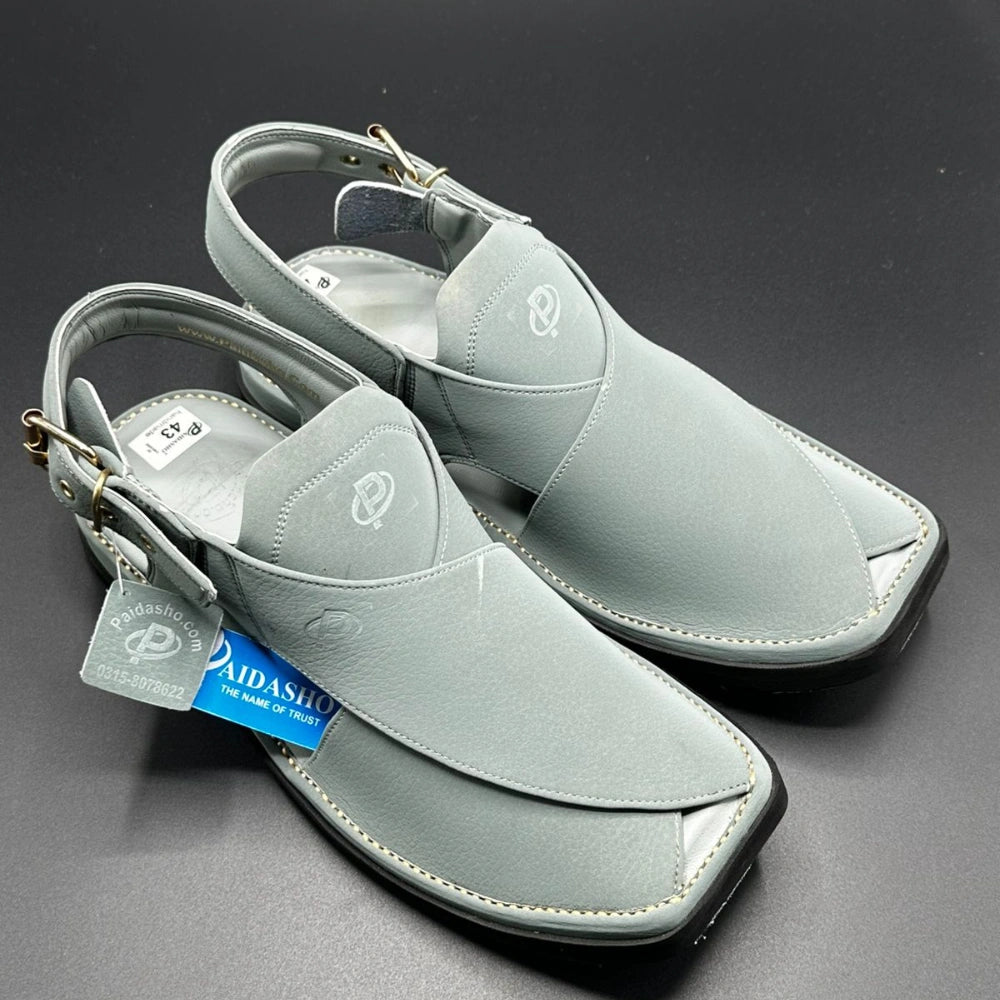 Paidasho Peshawari Shoes | Gray Handmade Leather Sandals