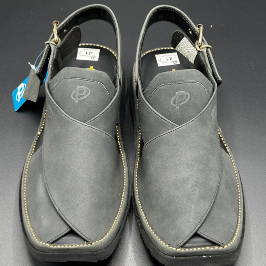 Paidasho Peshawari Shoes | Gray Handmade Leather Sandals