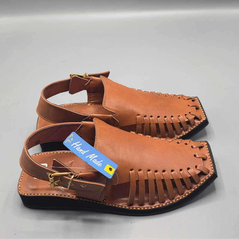 Tan Peshawari Chappal Handmade Traditional Sandals