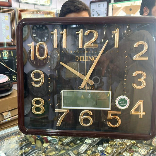DILING Wall Clock with Date & Time Display | Paidasho