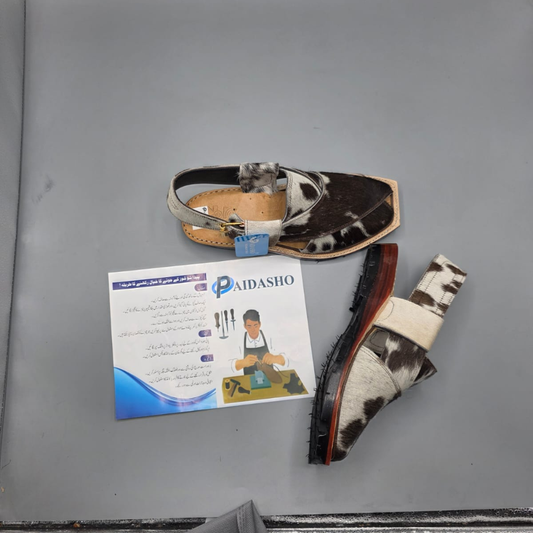 Paidasho Peshawari Chappal | Handmade Cow Hair Leather