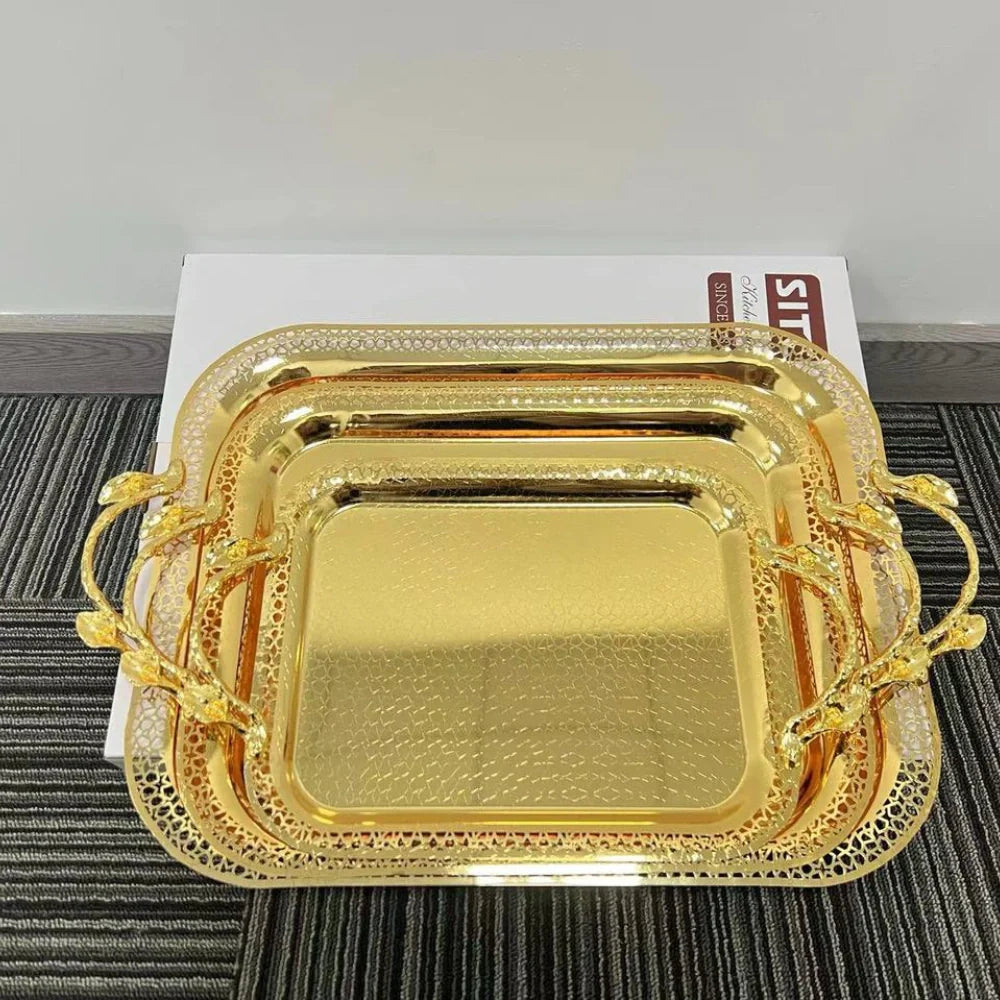 Stainless Steel Serving Trays 3 in 1 – Durable & Stylish