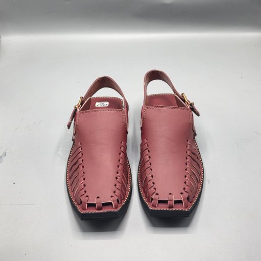 Maroon Peshawari Chappal Handmade Traditional Sandals