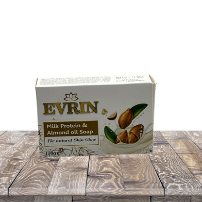 Evrin Milk Protein & Almond Oil Soap – Natural Skin Glow – 130g (48 pcs/carton)
