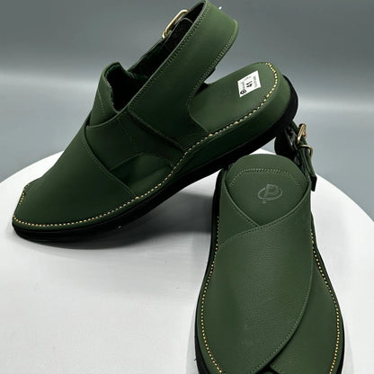 Paidasho Green Peshawari Shoes – Premium Leather Wear