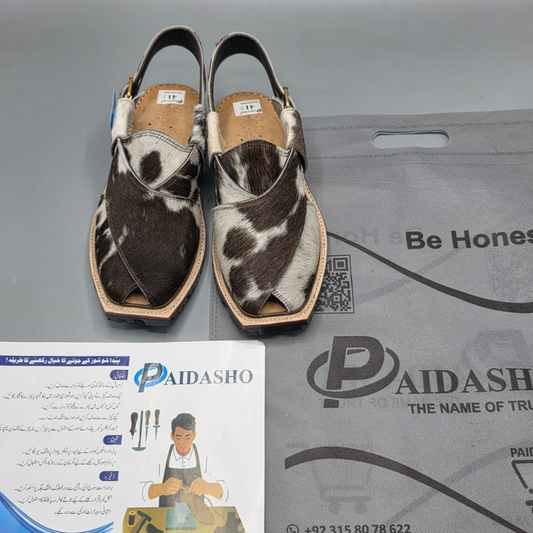 Paidasho Peshawari Chappal | Handmade Cow Hair Leather