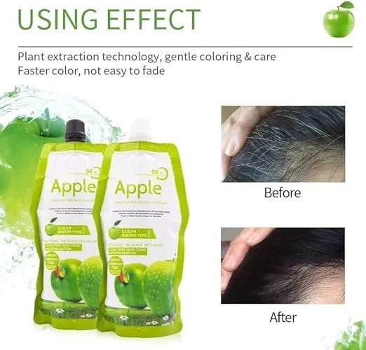 Ammonia-Free Apple Hair Dye Cream – Black, 96H Color