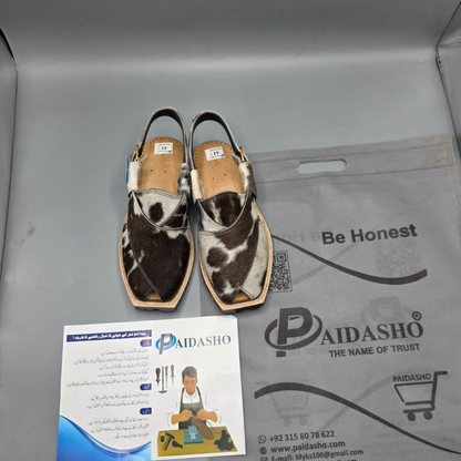 Paidasho Peshawari Chappal | Handmade Cow Hair Leather