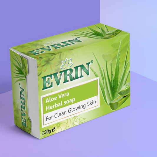 Evrin Aloe Vera Herbal Soap – Clear & Glowing Skin | 130g x 48 pcs