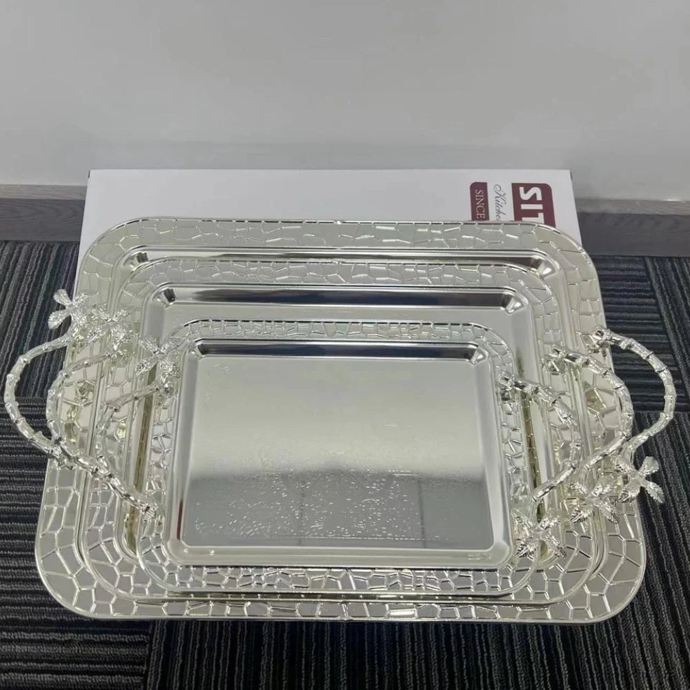 Stainless Steel Serving Trays 3 in 1 – Durable & Stylish