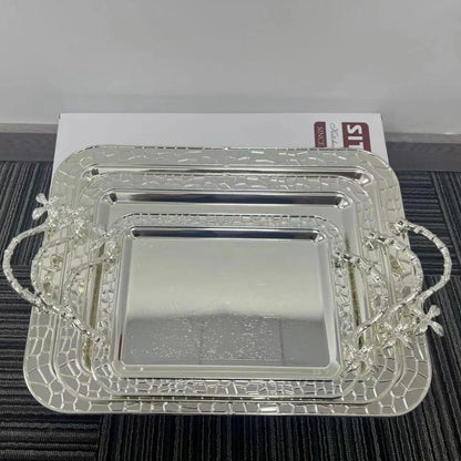 Stainless Steel Serving Trays 3 in 1 – Durable & Stylish