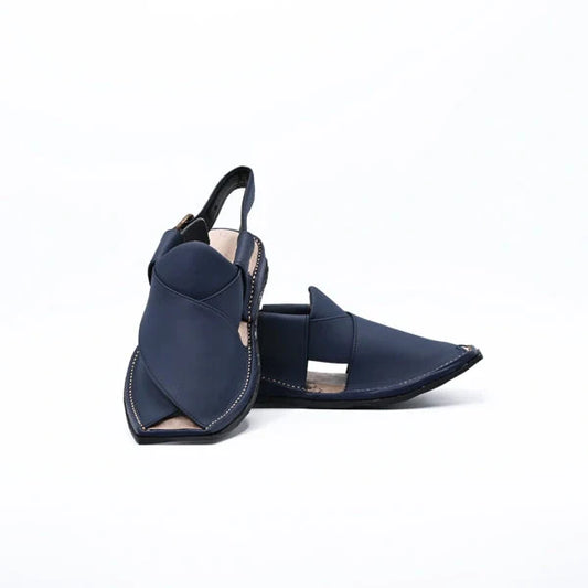 Border Takidar Peshawari Sandals – Traditional Blue