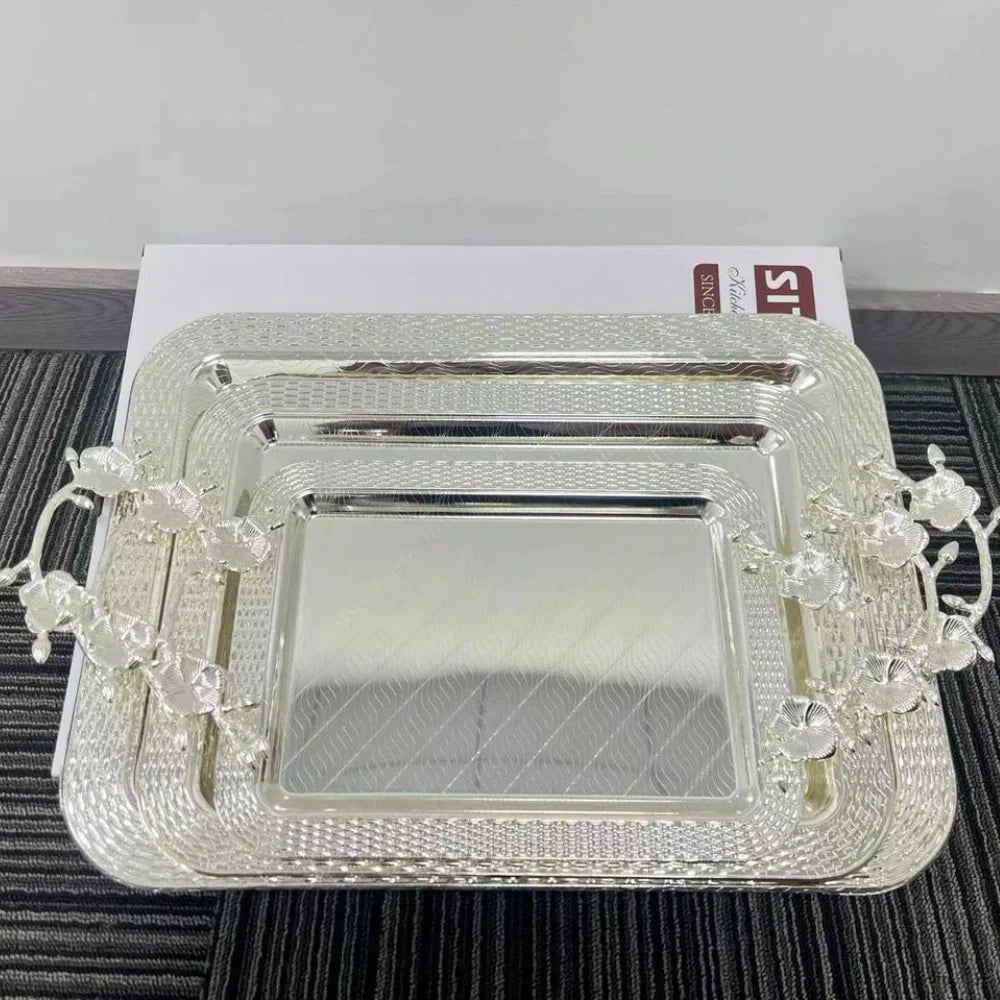 Stainless Steel Serving Trays 3 in 1 – Durable & Stylish