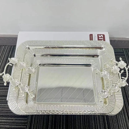 Stainless Steel Serving Trays 3 in 1 – Durable & Stylish