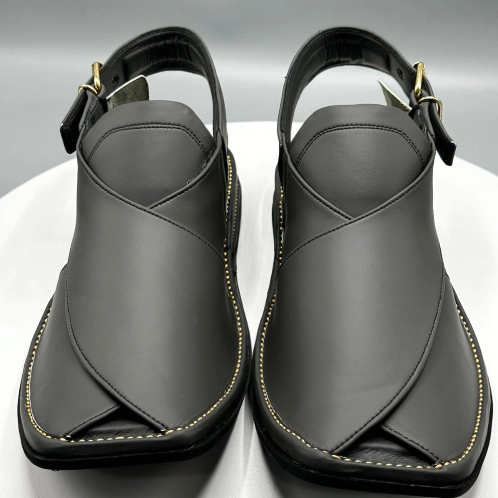 Paidasho Gray Peshawari Shoes | Premium Leather Footwear
