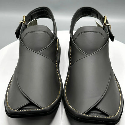 Paidasho Gray Peshawari Shoes | Premium Leather Footwear