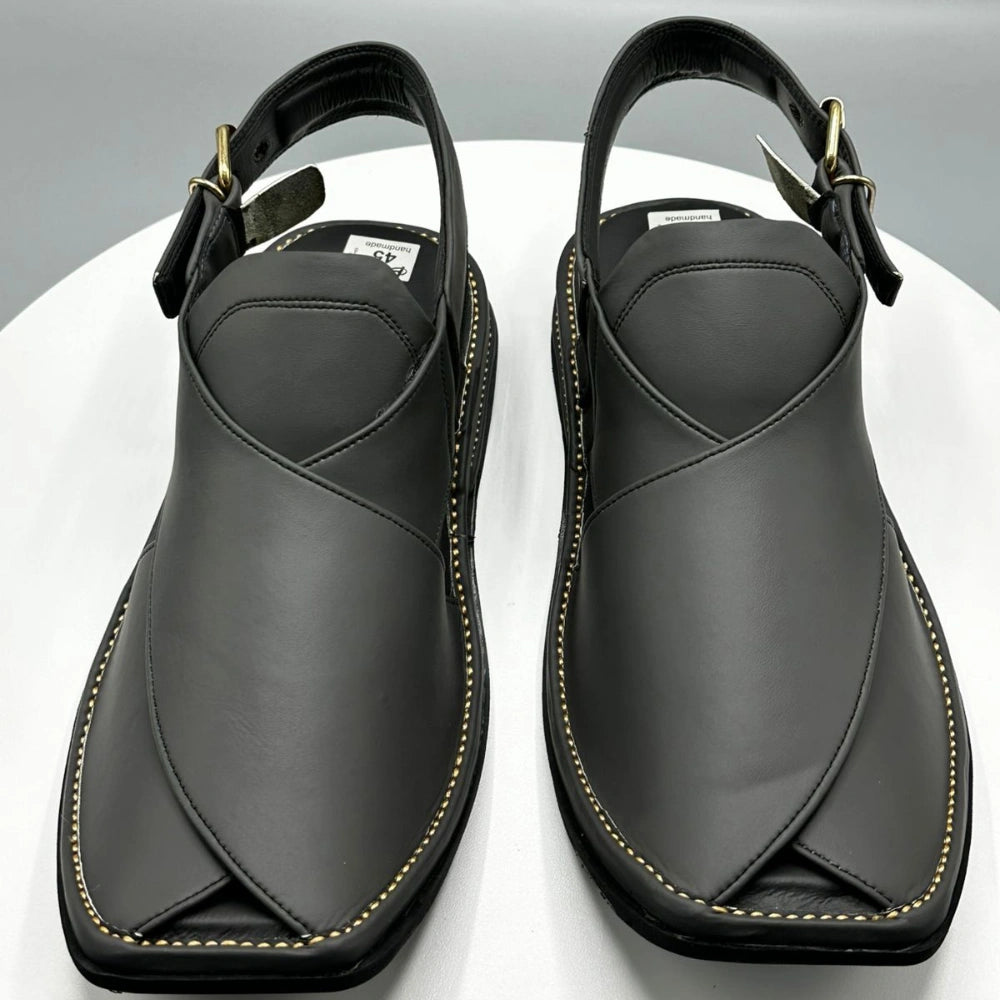 Paidasho Gray Peshawari Shoes | Premium Leather Footwear