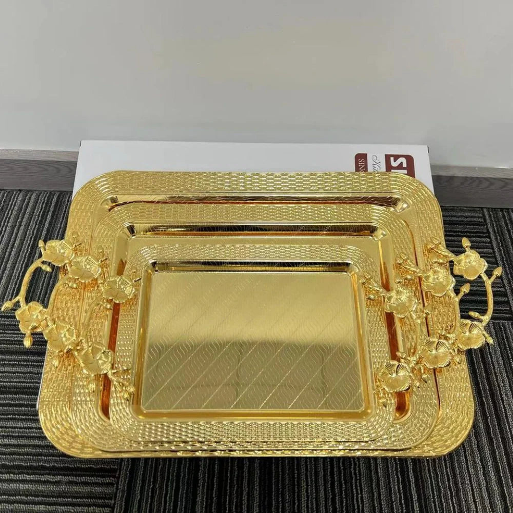 Stainless Steel Serving Trays 3 in 1 – Durable & Stylish