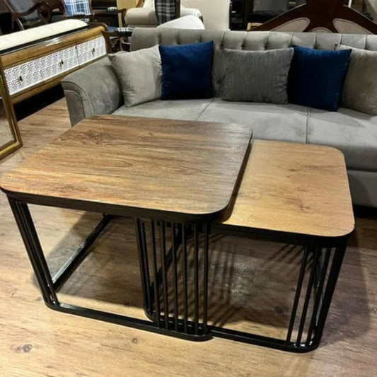 2-Piece Nesting Table Set – Waterproof with Metal Base