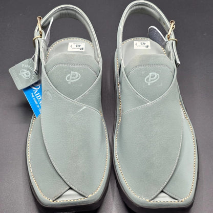 Paidasho Peshawari Shoes | Gray Handmade Leather Sandals
