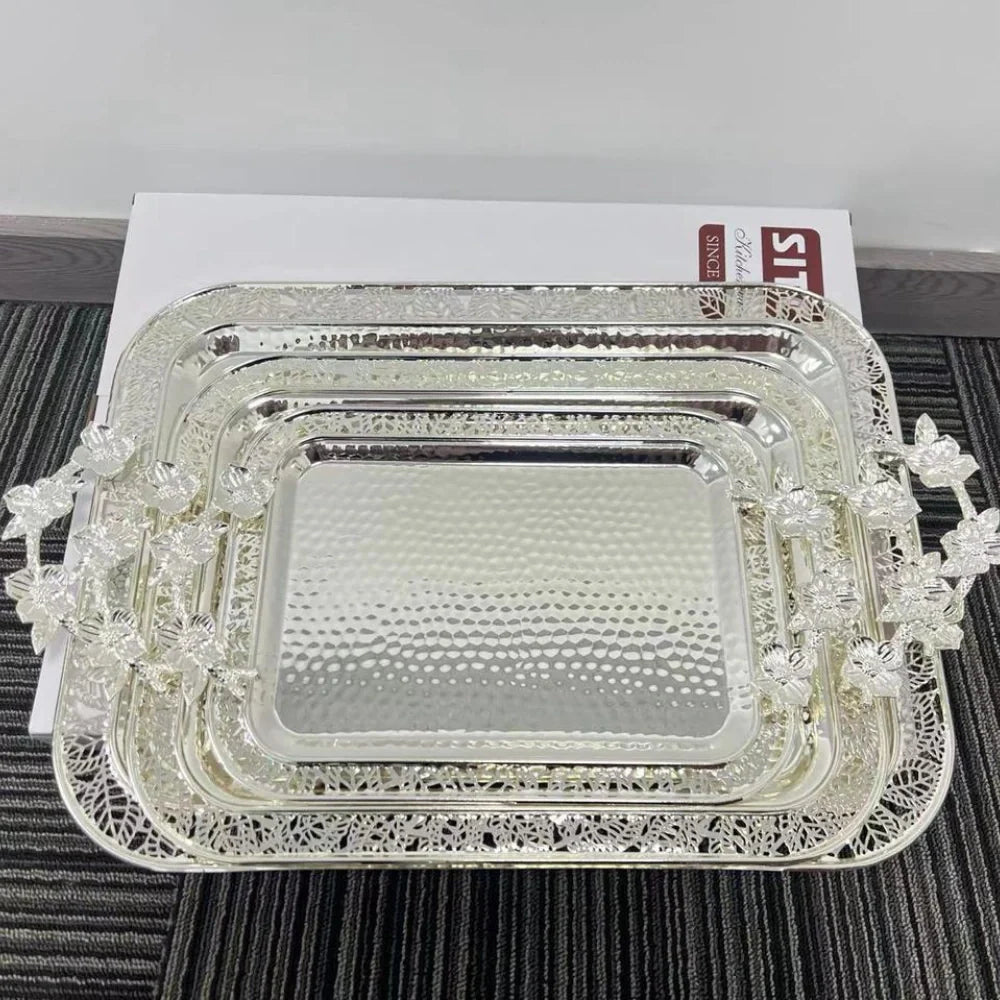 Stainless Steel Serving Trays 3 in 1 – Durable & Stylish