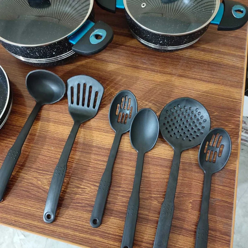 Arshia 18-Pcs Marble Coated Non-Stick Cookware Set | Durable
