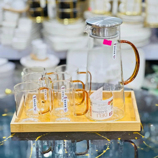 Deli Delicate Transparent Glass Jug Set (6 Pieces)