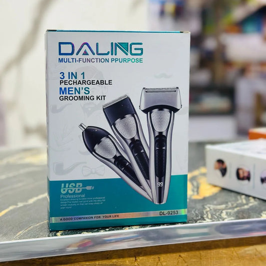 DALING DL-9253 3-in-1 Rechargeable Hair Clipper & Shaver