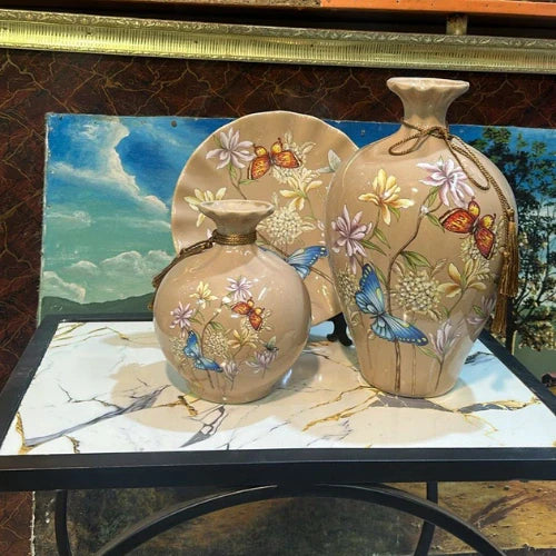 3Pcs/Set European Ceramic Vase – Elegant Home Décor