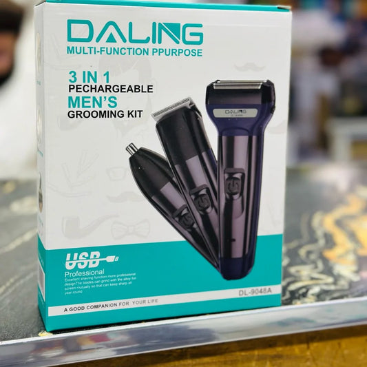 DALING DL-9048A 3-in-1 Rechargeable Hair Clipper & Shaver