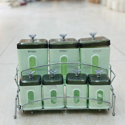 Livon Spice Jar Set 6-Pcs with Steel Stand