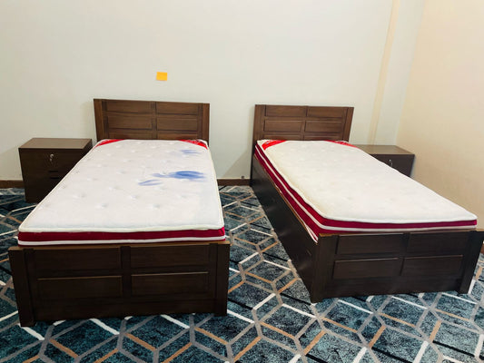 Twin Bed Set – Solid Wood Frame with Viro Rope Design