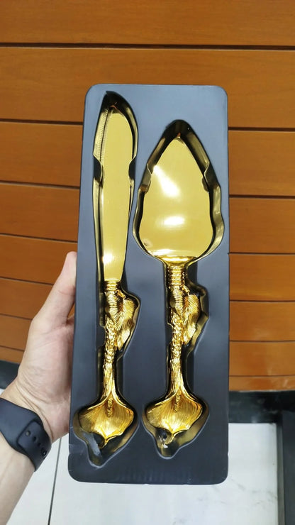 Elegant Wedding Cake Knife & Server Set – 2-Piece